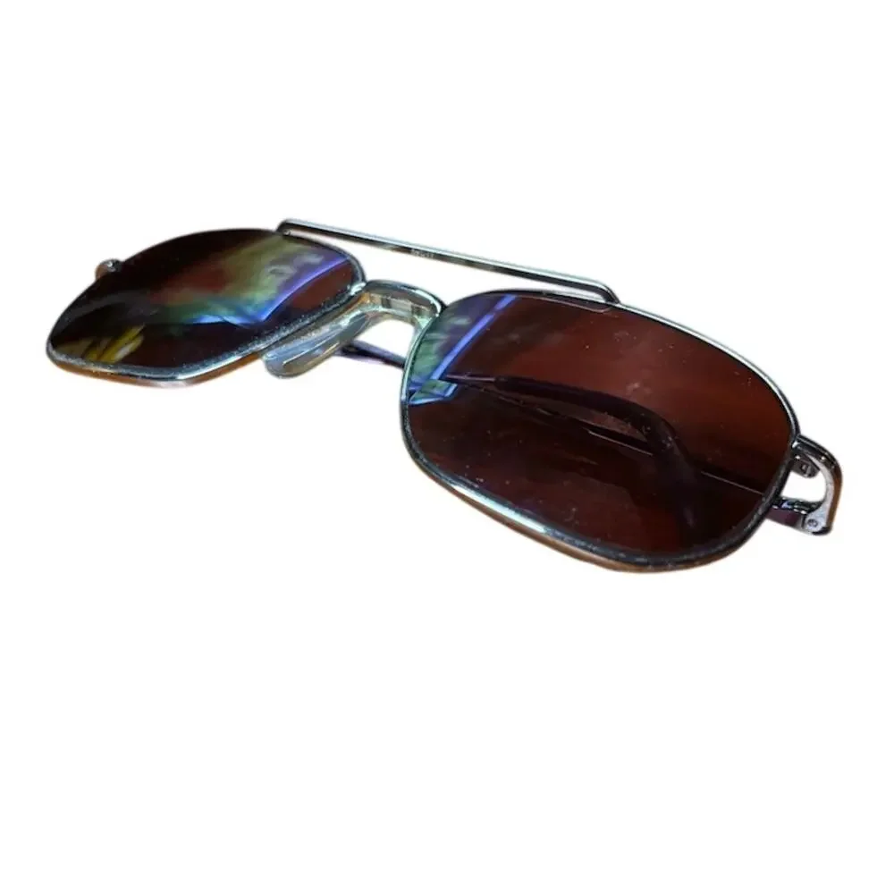Vintage Stetson Zyloware 058 Aviator Sunglasses Brown Lenses Metal Frame USA